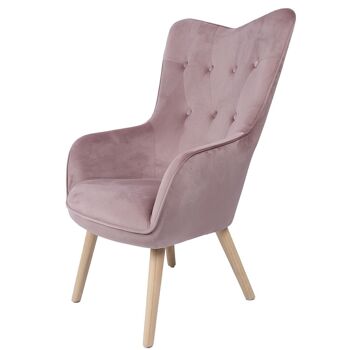 FAUTEUIL EN VELOURS MALVA PATASMADERA _65X71X99CM HAUT.SIÈGE:48CM LL83684 3