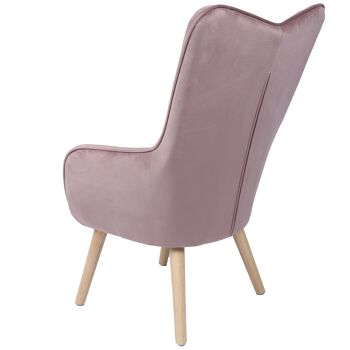 FAUTEUIL EN VELOURS MALVA PATASMADERA _65X71X99CM HAUT.SIÈGE:48CM LL83684 5