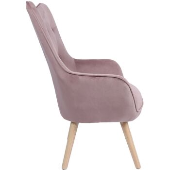 FAUTEUIL EN VELOURS MALVA PATASMADERA _65X71X99CM HAUT.SIÈGE:48CM LL83684 6