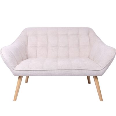 SOFÁ 2 PLAZAS TELA BEIGE PATASMADERA _128X74X76CM ALT. ASIENTO:43CM LL83678