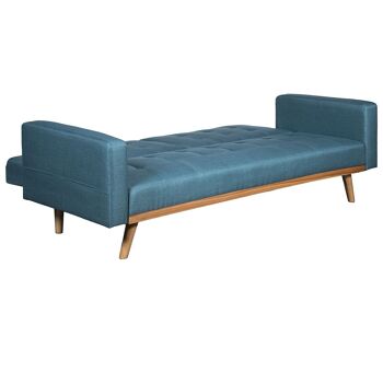 CANAPÉ-LIT 3 PLACES POLYESTER BLEU VERT AVEC PIEDS BOIS CAU _216X81X87CM LIT:190X110X15CM LL83742 4