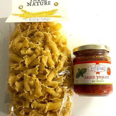Duo Naturnudeln 300 g und Tomaten-Basilikum-Sauce 21 cl