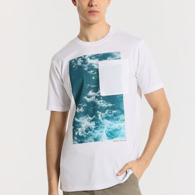 BENDORFF -T-shirt manica corta con tasca & Stampa fotografica sull'oceano