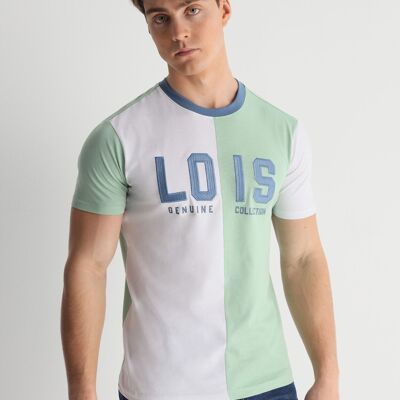 LOIS JEANS - T-Shirt Colorblock Kurzarm zweifarbig
