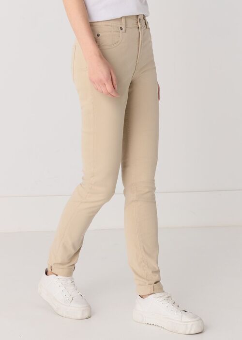 CIMARRON - Color Nouflore-Satin Peach Pants | Mid Rise- Slim |135367