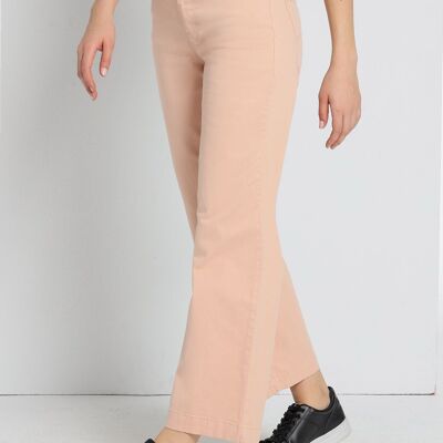 CIMARRON - Jeans Aurora-Raso Peach | Mid Rise- Straight Wide Crop |135132