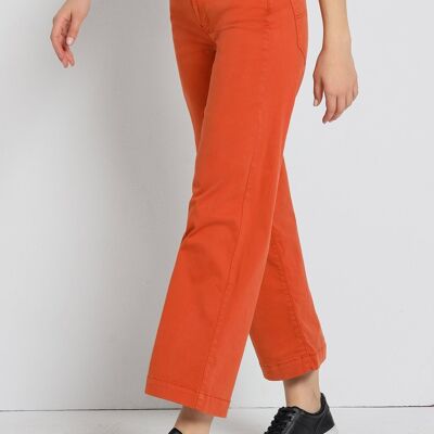 CIMARRON - Jeans Aurora-Saso Peach | Mid Rise- Straight Wide Crop |135144