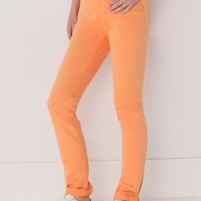 CIMARRON - Color Nouflore-Quin Peach Pants | Mid Rise- Slim |135291