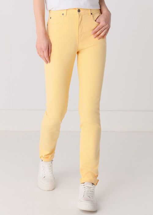 CIMARRON - Color Nouflore-Quin Peach Pants | Mid Rise- Slim |134892
