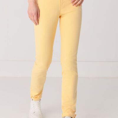 CIMARRON - Color Nouflore-Quin Peach Pants | Mid Rise- Slim |134892