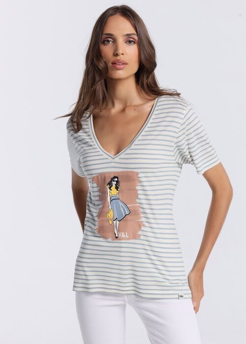 V&LUCCHINO - Short sleeve striped t-shirt |134707