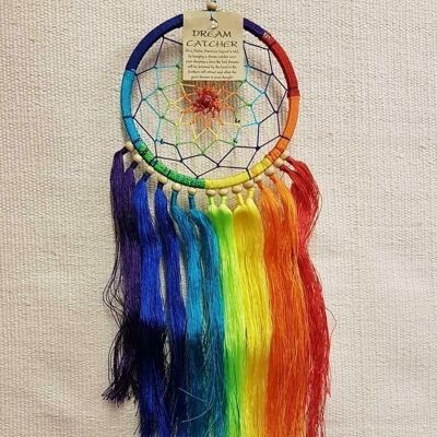 Dreamcatcher Rainbow 11cm with long tassels