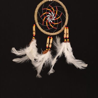 Dreamcatcher - natural with beads - 9cm