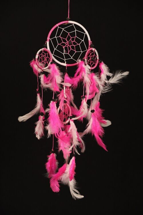 Dromenvanger - 9 cm - Roze met wit