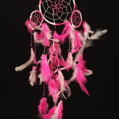 Dreamcatcher - 9 cm - Pink with white