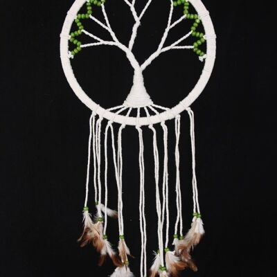 Dreamcatcher - Tree of life green beads 22cm