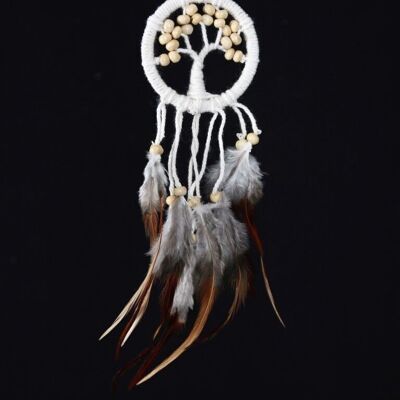 Traumfänger - Lebensbaum beige Perlen 7cm B