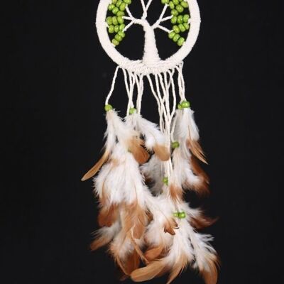 Dreamcatcher - Arbre de vie perles vertes 7 cm