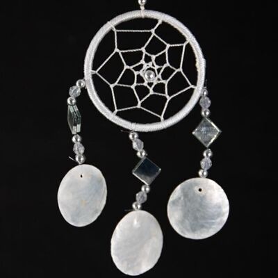 Dreamcatcher mirror shell white 6cm