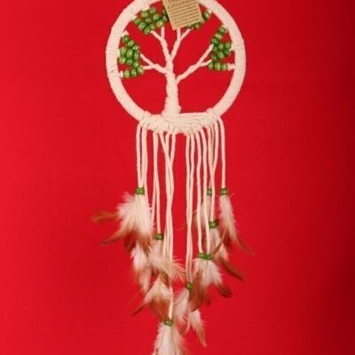 Dreamcatcher Tree of life 17 cm green beads