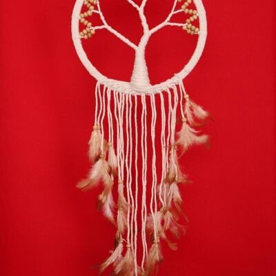 Dreamcatcher Tree of life 27 cm beige beads