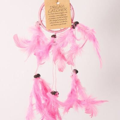 Dreamcatcher 6cm pink feathers