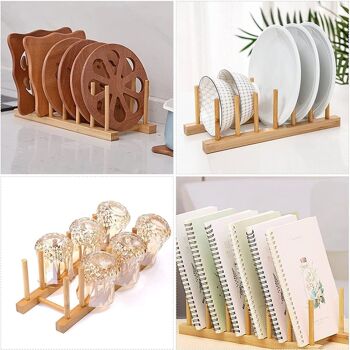 SUPPORT POUR 6 ASSIETTES EN BOIS _21X12X9CM LL5122 2