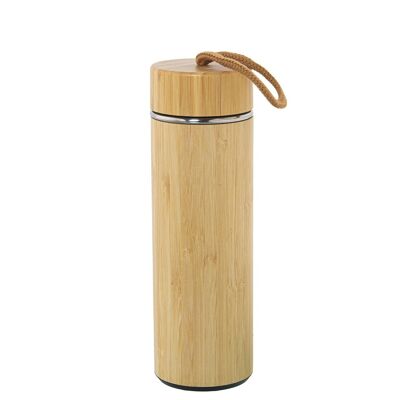 LEGNO DI BAMBÙ/ACCIAIO INOSSIDABILE TERMO.350ML _°7X22CM LL80164