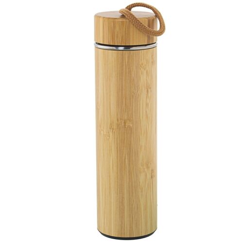 TERMO MADERA BAMBÚ/ACERO INOX.550ML _°7X25CM LL80165