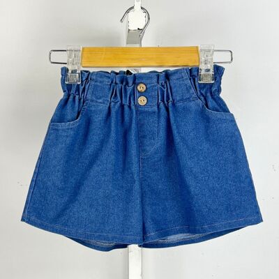 Cotton shorts with elasticated waist for girls