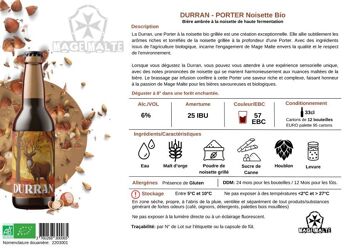 Bière brune Porter à la noisette 🐿️ Durran 33cl 4