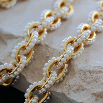 Collier et bracelet en chaîne de grosses perles d'inspiration vintage 2