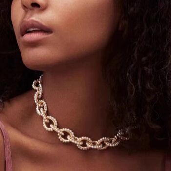 Collier et bracelet en chaîne de grosses perles d'inspiration vintage 10