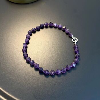 Chunky Purple Amethyst Perles à facettes Ras du cou 1