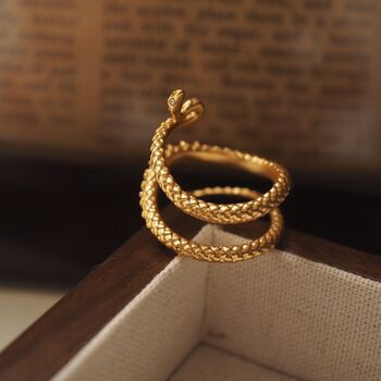 Bague serpent scintillante de style vintage - Taille 7 2