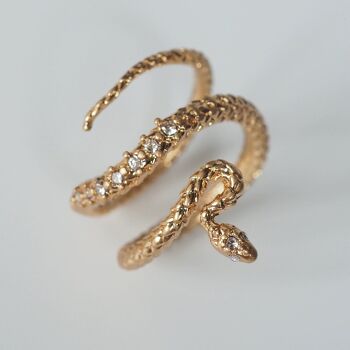 Bague serpent scintillante de style vintage - Taille 7 3