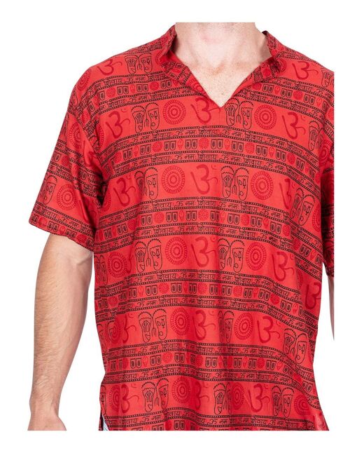 Camisa de Algodon Roja Hombre
