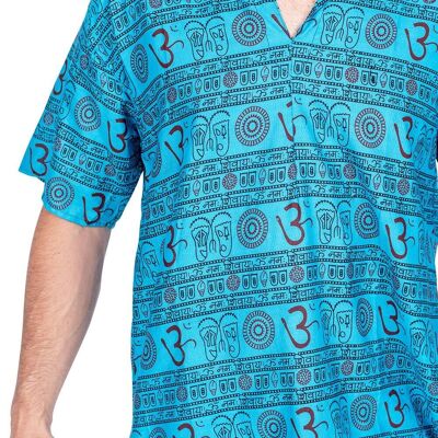 Camisa de Hombre con Simbolo Om Azul Claro