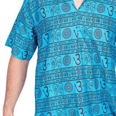 Camicia da Uomo con Simbolo Om Azzurro