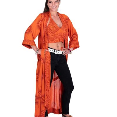 Langer Kimono mit kurzem Geschenk-Top