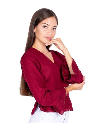 Chemise courte bordeaux 4