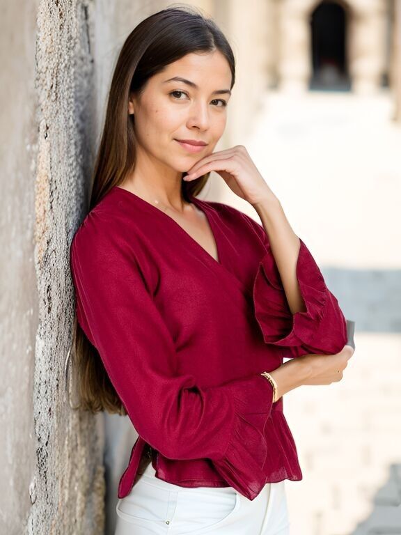 Camicia corta bordeaux