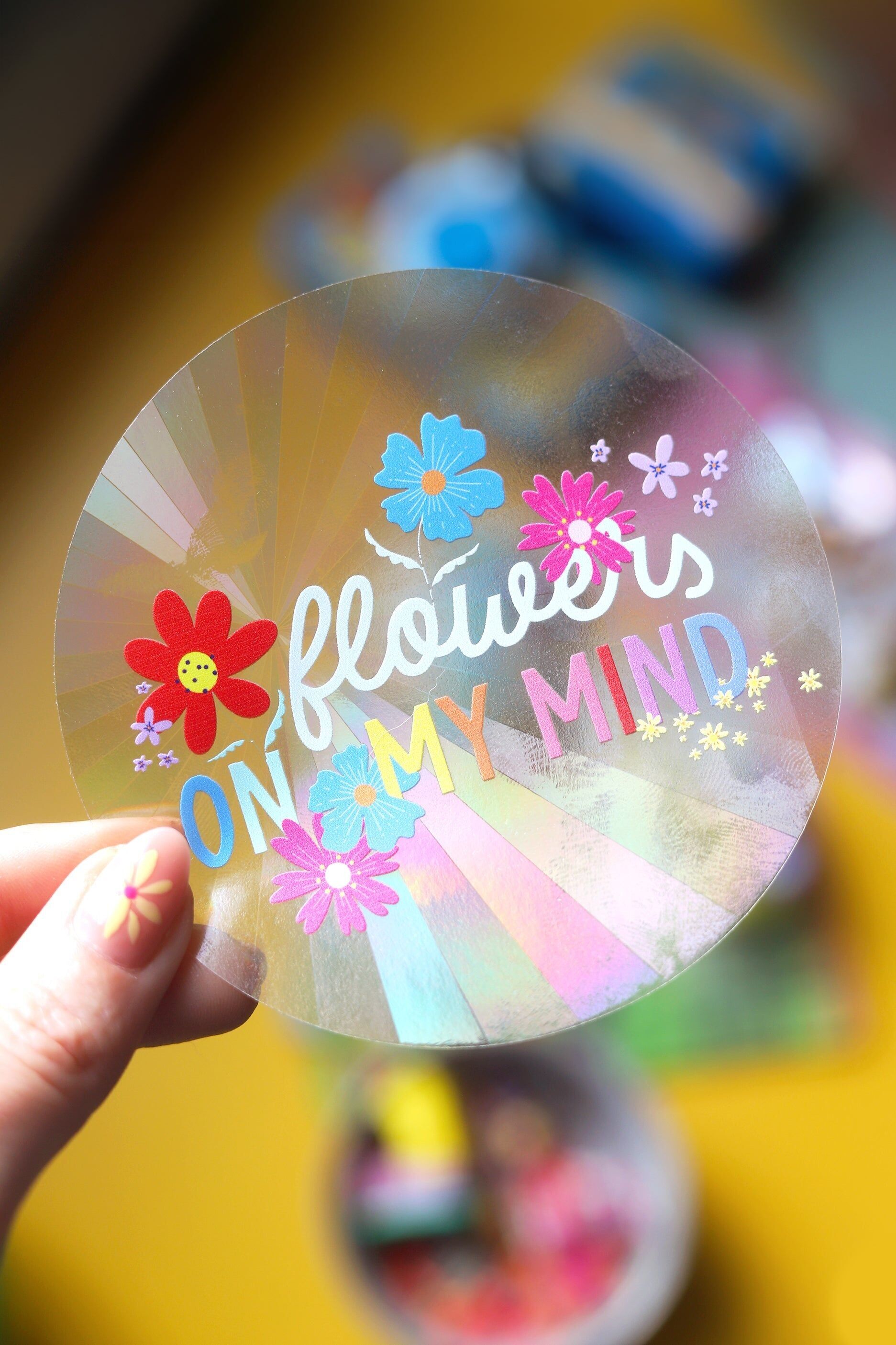 Creatore di arcobaleno "Fiori nella mia mente" di Suncatcher