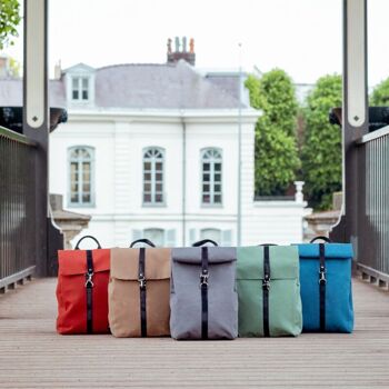 Sac à dos Made in France & upcyclé Vert amande - SAINT LAZARE 10