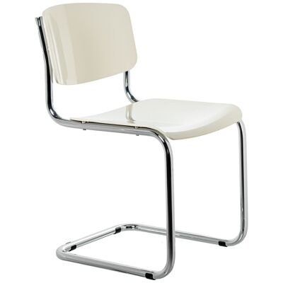 WHITE ABS CHAIR CHROME METAL LEGS _43X57X81CM LL61186