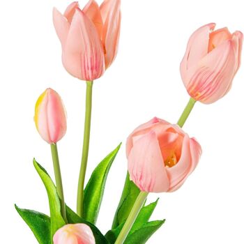 BOUQUET DE TULIPES ROSE POLYESTER _43CM LL27434 3