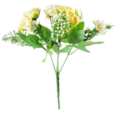 BOUQUET OF YELLOW POLYESTER FLOWERS _27CM LL27477