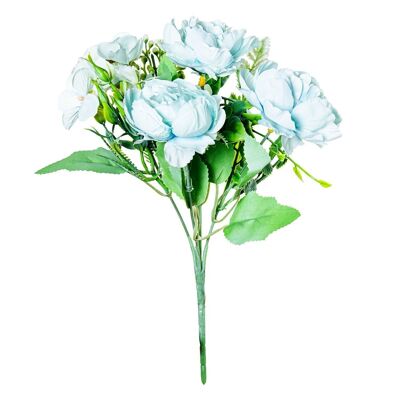 BOUQUET OF LIGHT BLUE POLYESTER FLOWERS _27CM LL27487