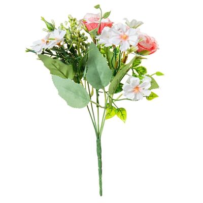 BOUQUET OF POLYESTER ROSES FLOWERS _27CM LL27476