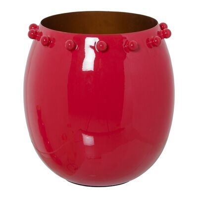 RED ENAMEL METAL CANDLE HOLDER _°20X22CM LL67814